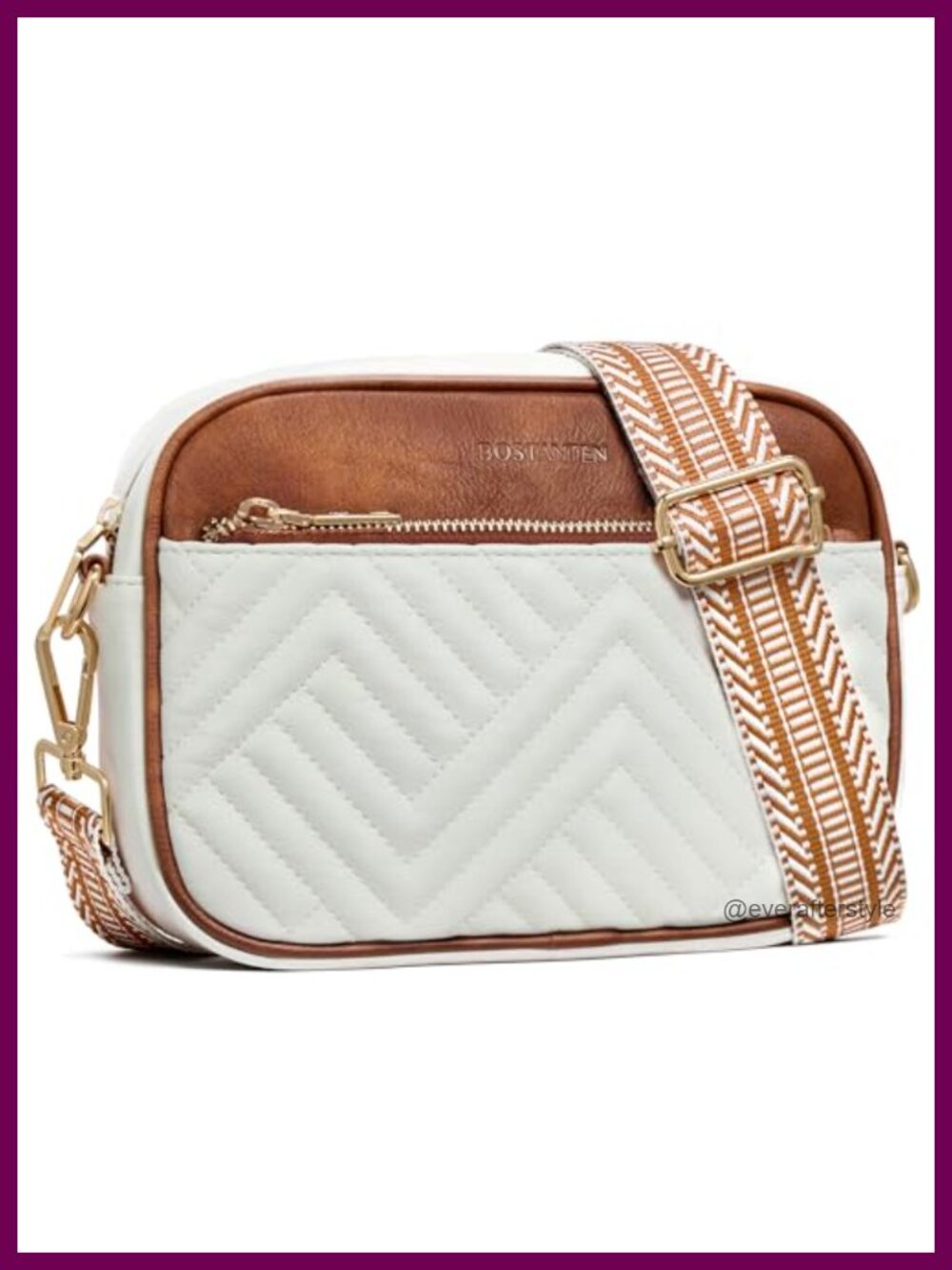 Quilted Vegan Leather Small Crossbody Bag Adjustable Strap Purse
